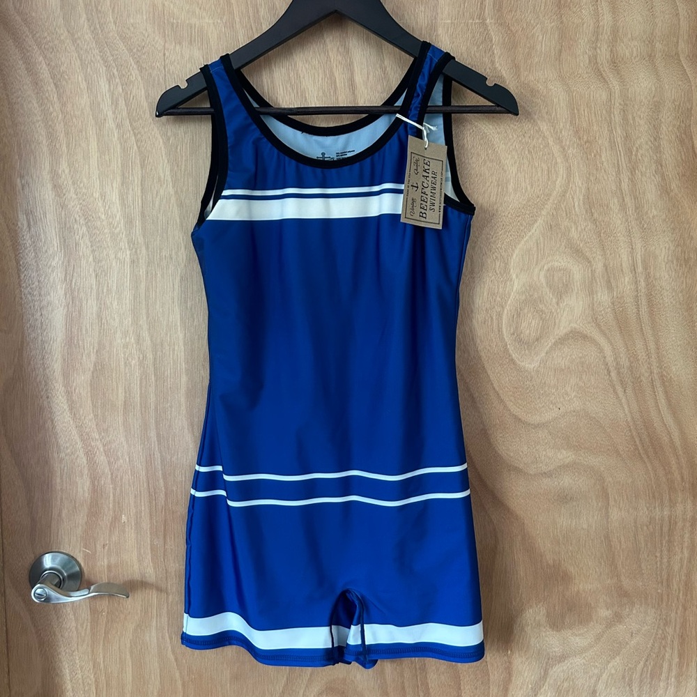 Beefcake unisex swimsuit in BLUE! Brand new!
